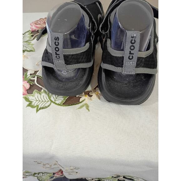 Crocs Mens Swiftwater Fisherman Deck Sandals Shoes Black Water Slip On Size 9 - Picture 7 of 10